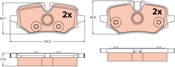 TRW GDB2573 Brake pad set, disc brake
