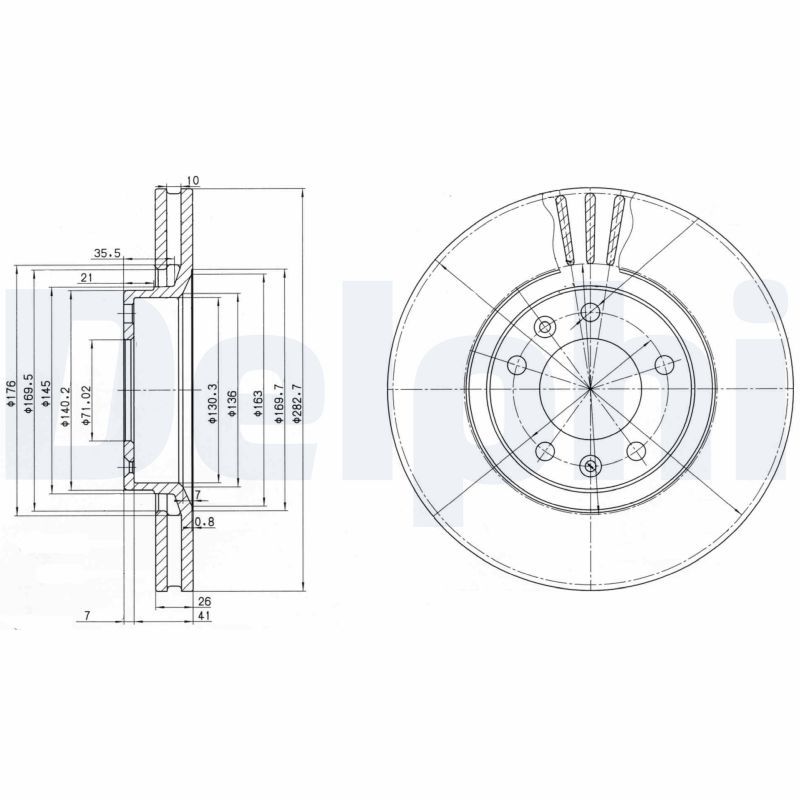 DELPHI BG2688 Brake disc