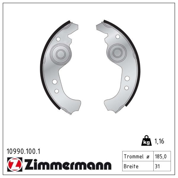 ZIMMERMANN 10990.100.1 Brake shoe set