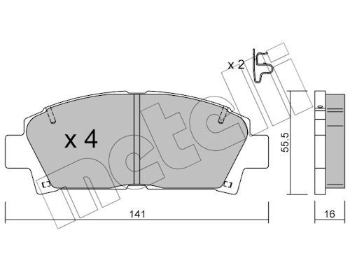 METELLI 22-0166-0 Brake pad set, disc brake