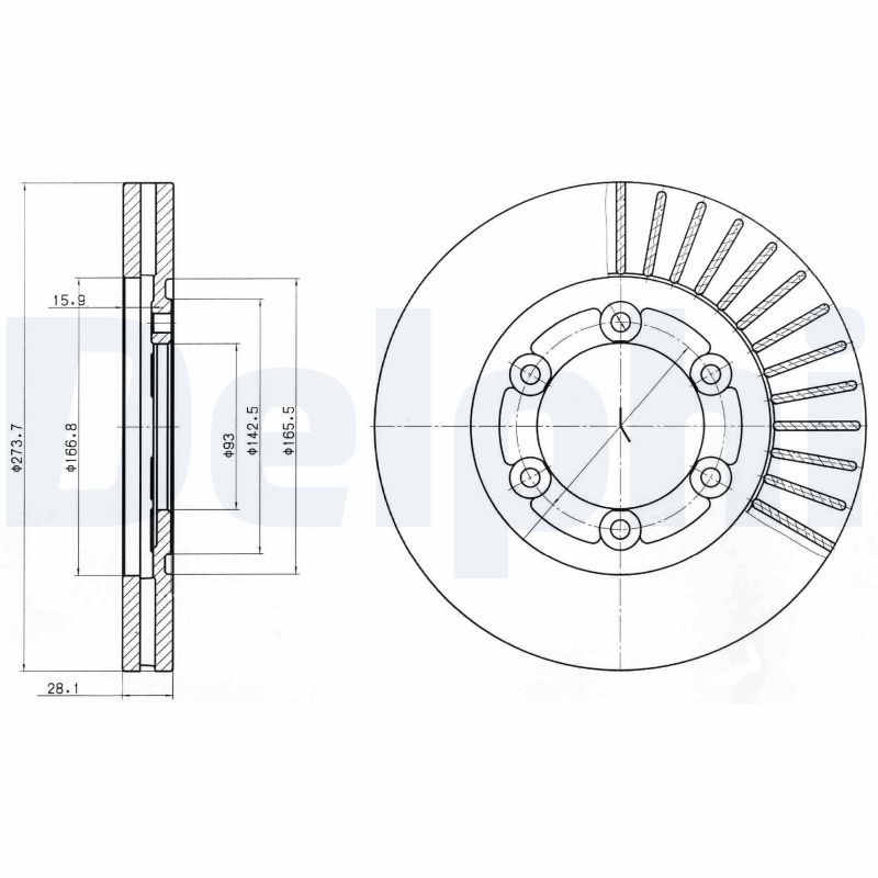 DELPHI BG4105 Brake disc