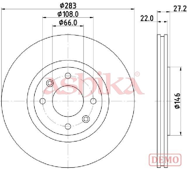 ASHIKA 60-00-0626C Brake disc