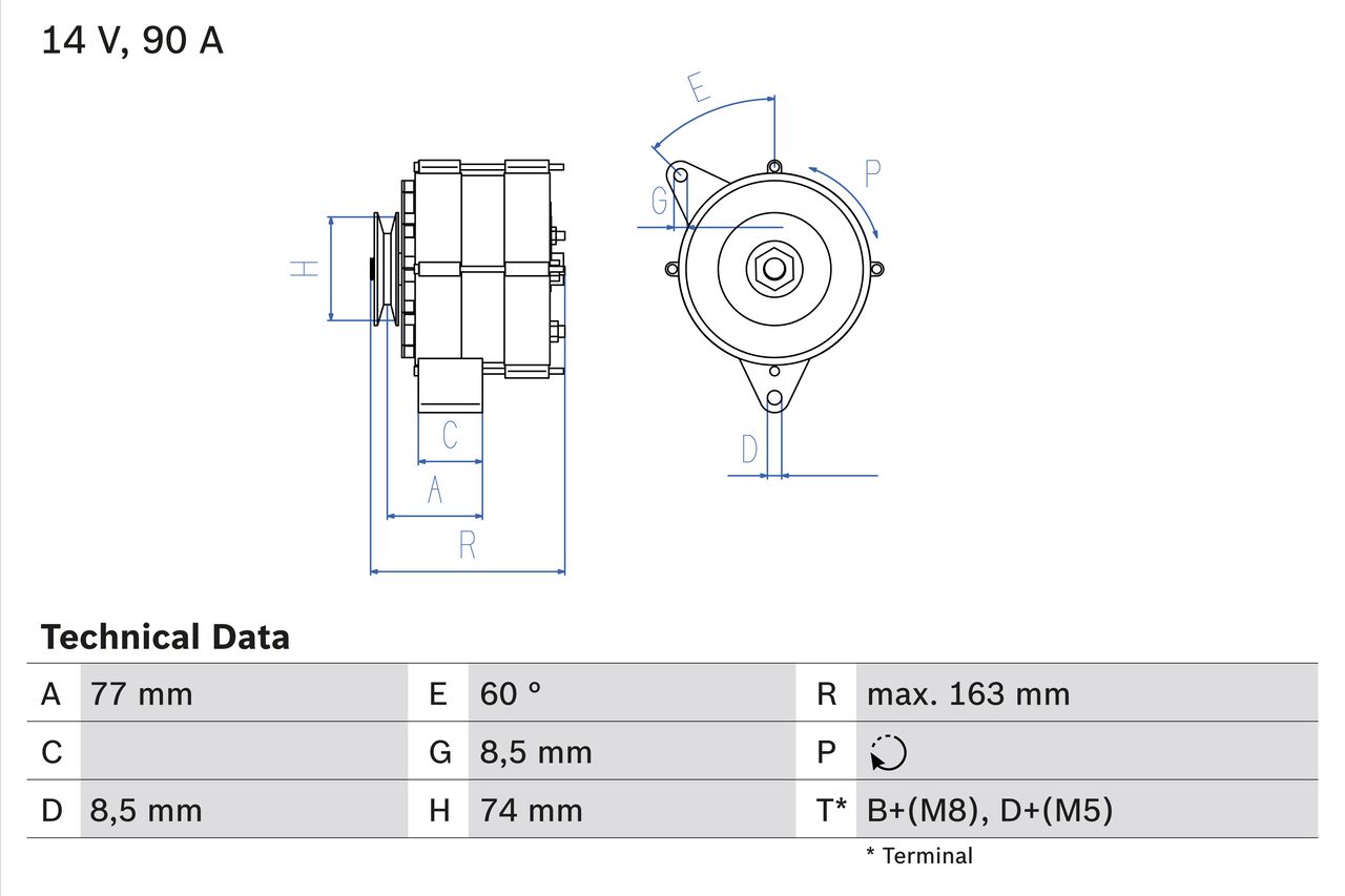 BOSCH 0 986 035 820 Alternator