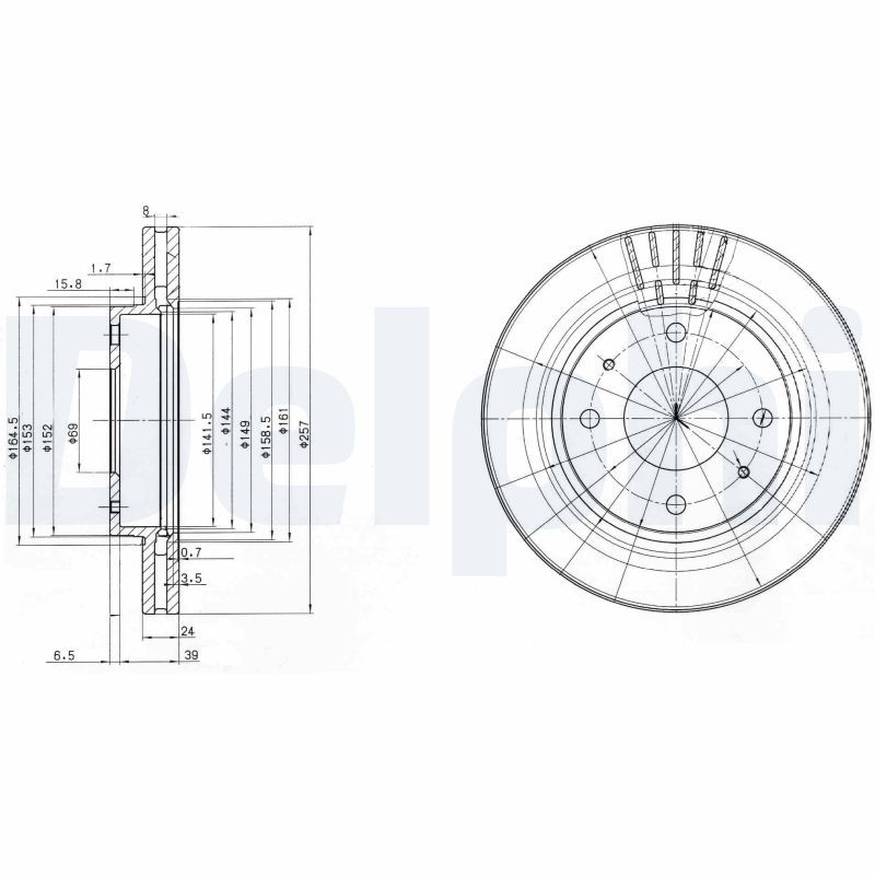 DELPHI BG3750 Brake disc
