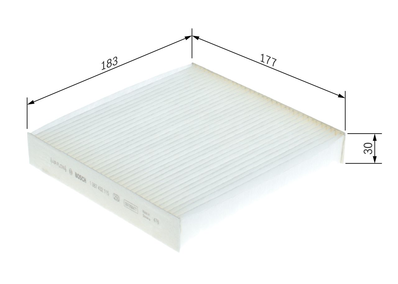 BOSCH 1 987 432 115 Filter, cabin air