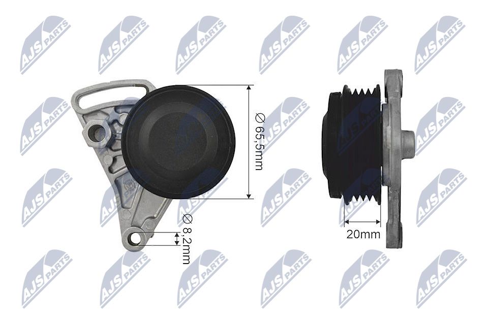 NTY RNK-AU-025 Tensioner pulley, v-ribbed belt