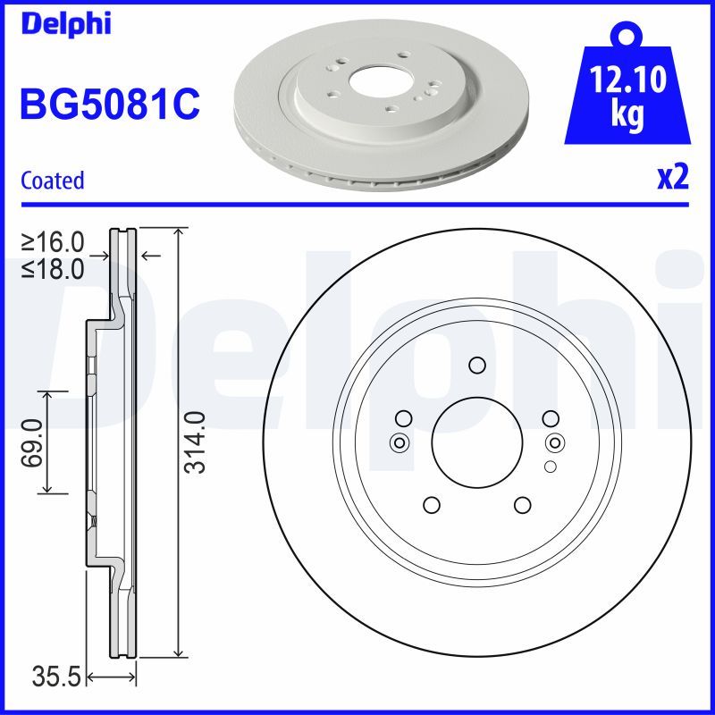 DELPHI BG5081C Brake disc
