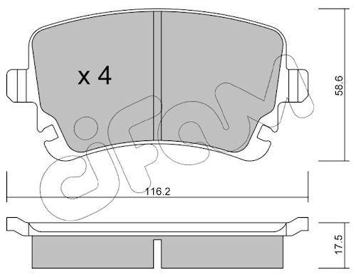 CIFAM 822-554-2 Brake pad set, disc brake
