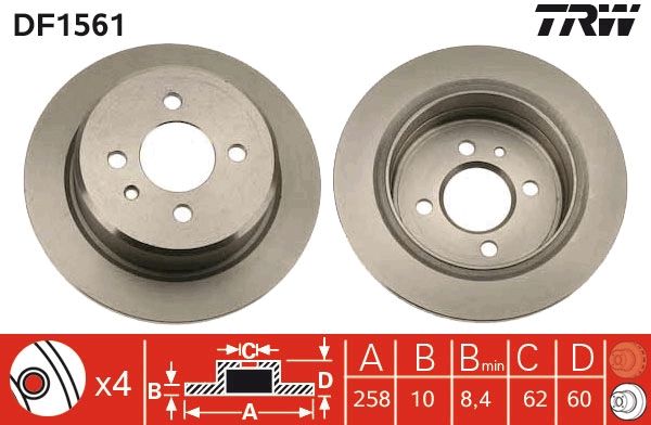 TRW DF1561 Brake disc