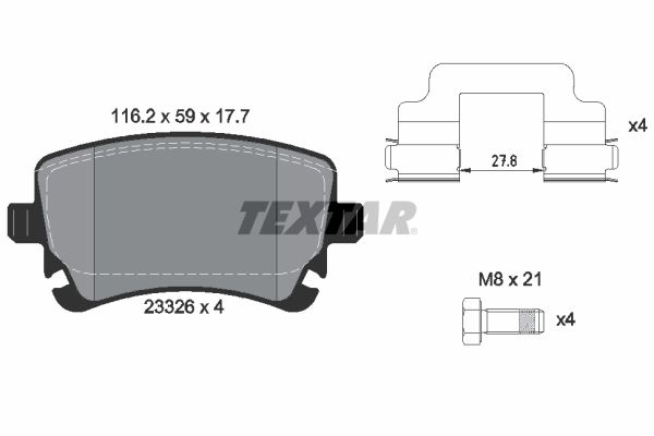 TEXTAR 2332601 Brake pad set, disc brake
