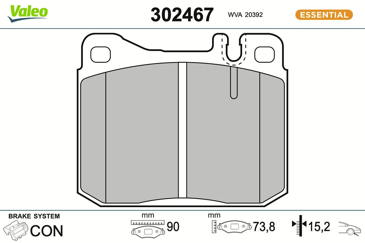 VALEO 302467 Brake pad set, disc brake