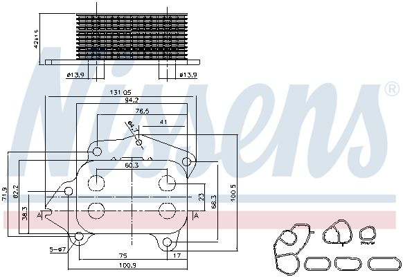 Oil Cooler, engine oil-6