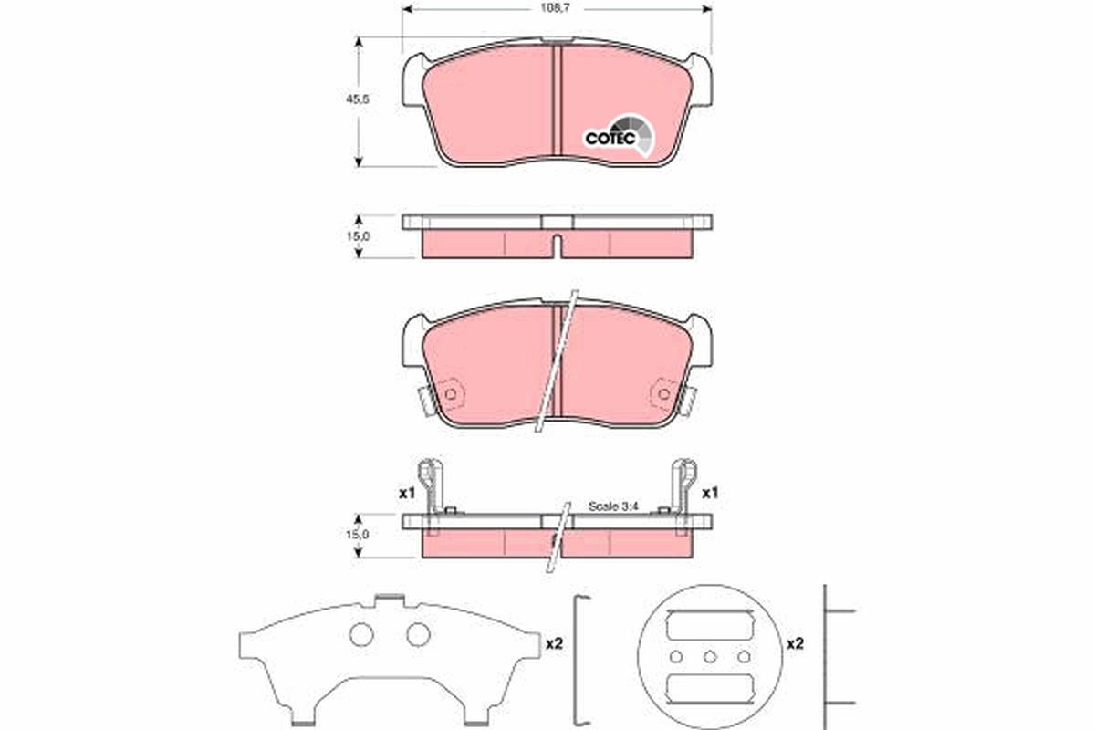 TRW GDB3236 Brake pad set, disc brake