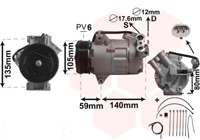 VAN WEZEL 3700K437 Compressor, air conditioning