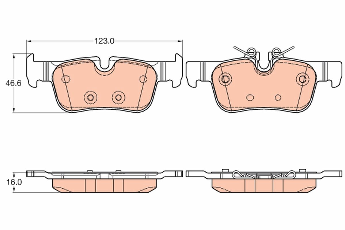 TRW GDB2063 Brake pad set, disc brake