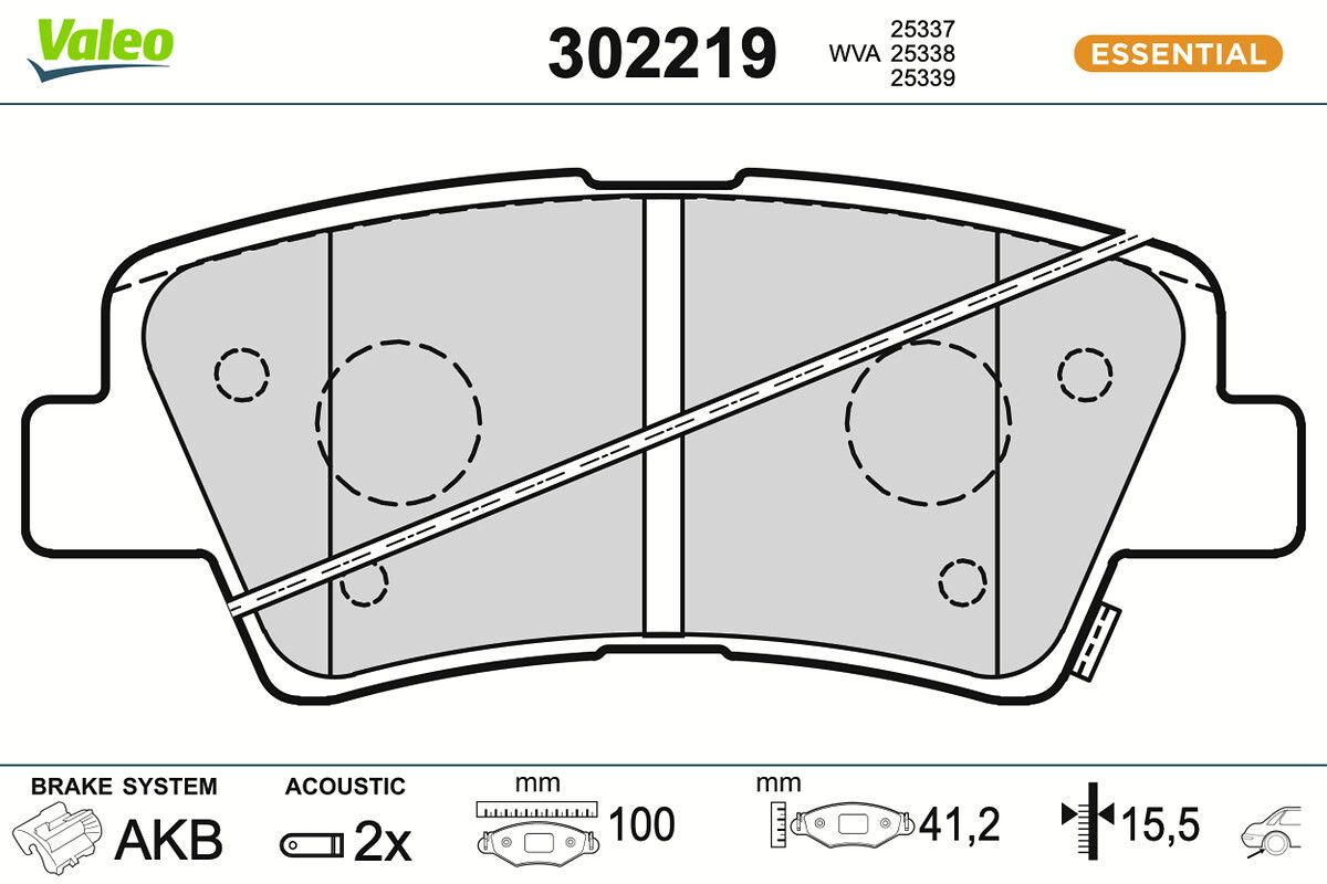VALEO 302219 Brake pad set, disc brake