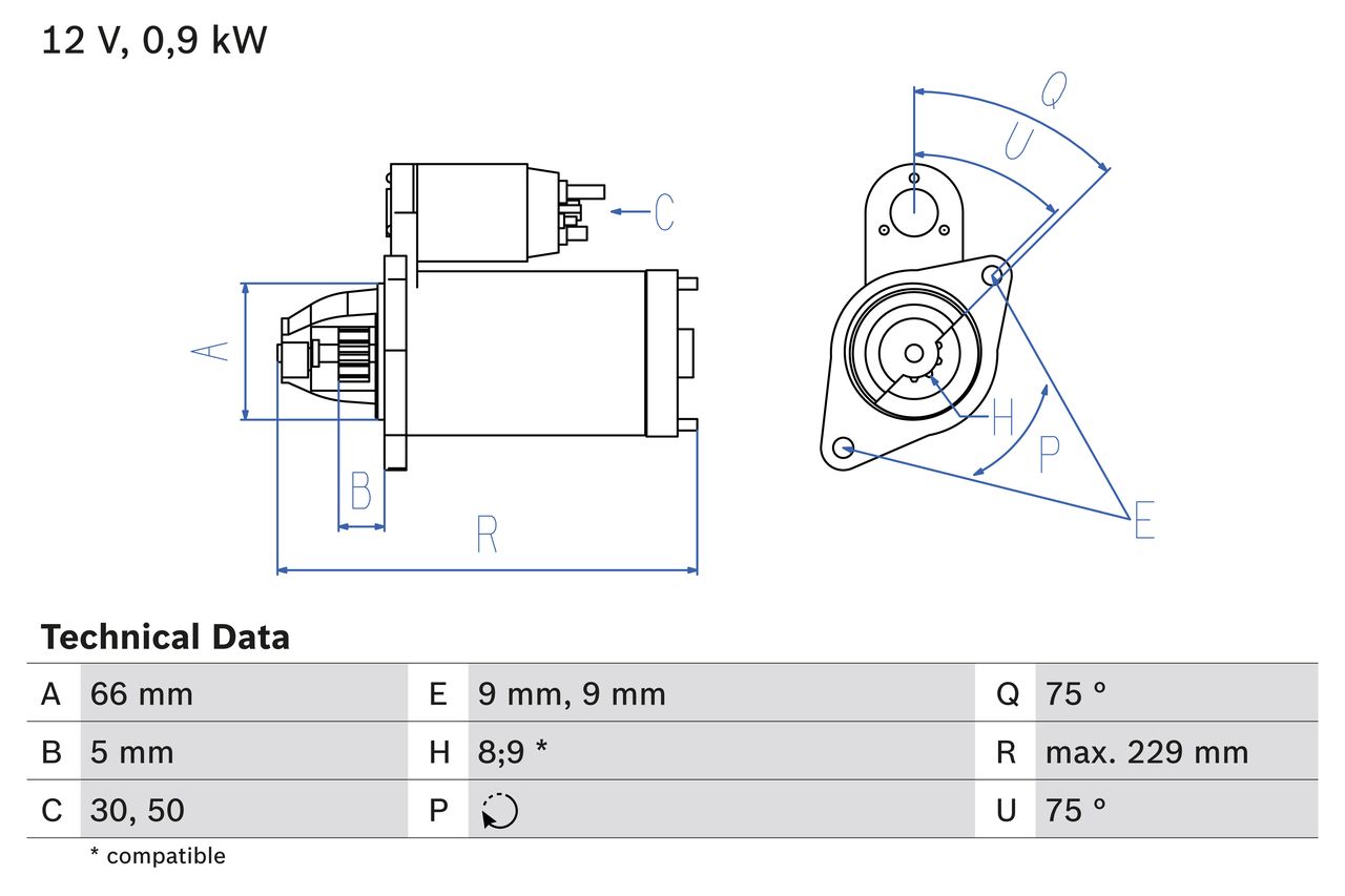 BOSCH 0 986 014 350 Starter