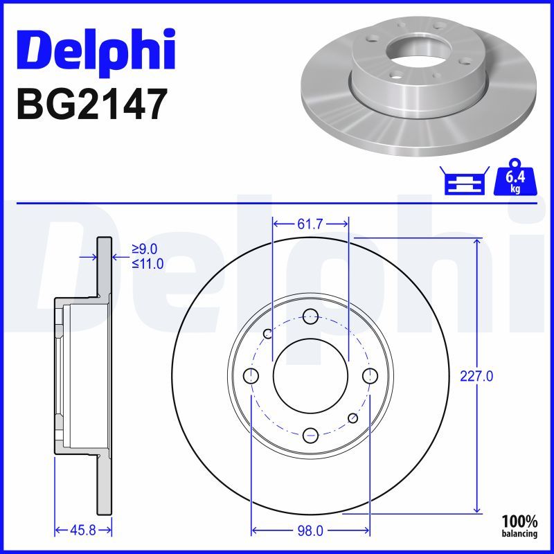 DELPHI BG2147 Brake disc