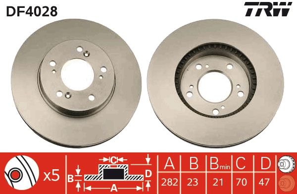TRW DF4028 Brake disc