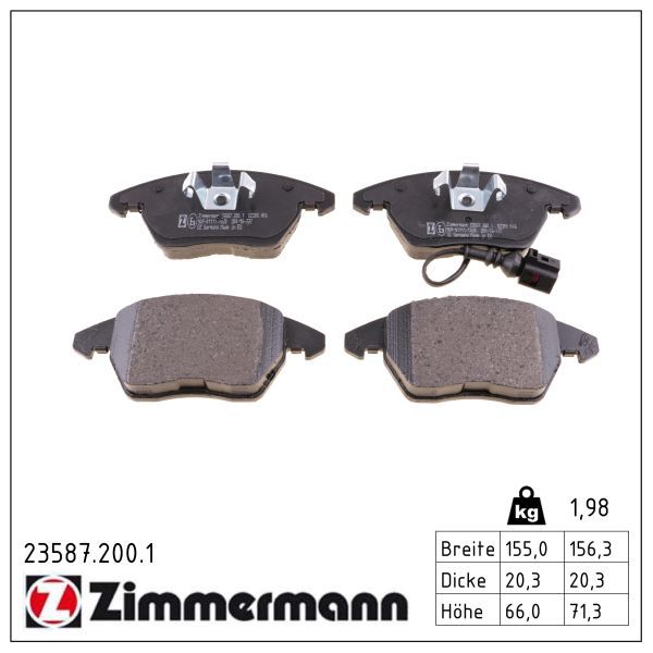 ZIMMERMANN 23587.200.1 Brake pad set, disc brake