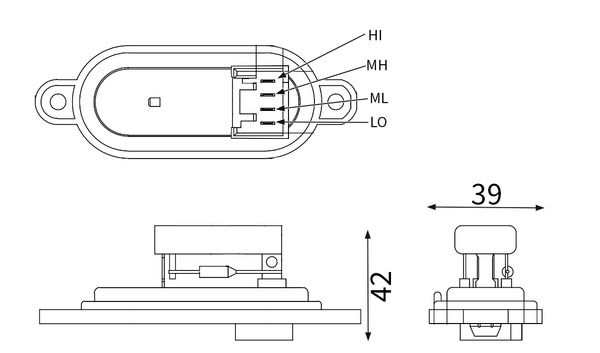 Resistor, interior blower
