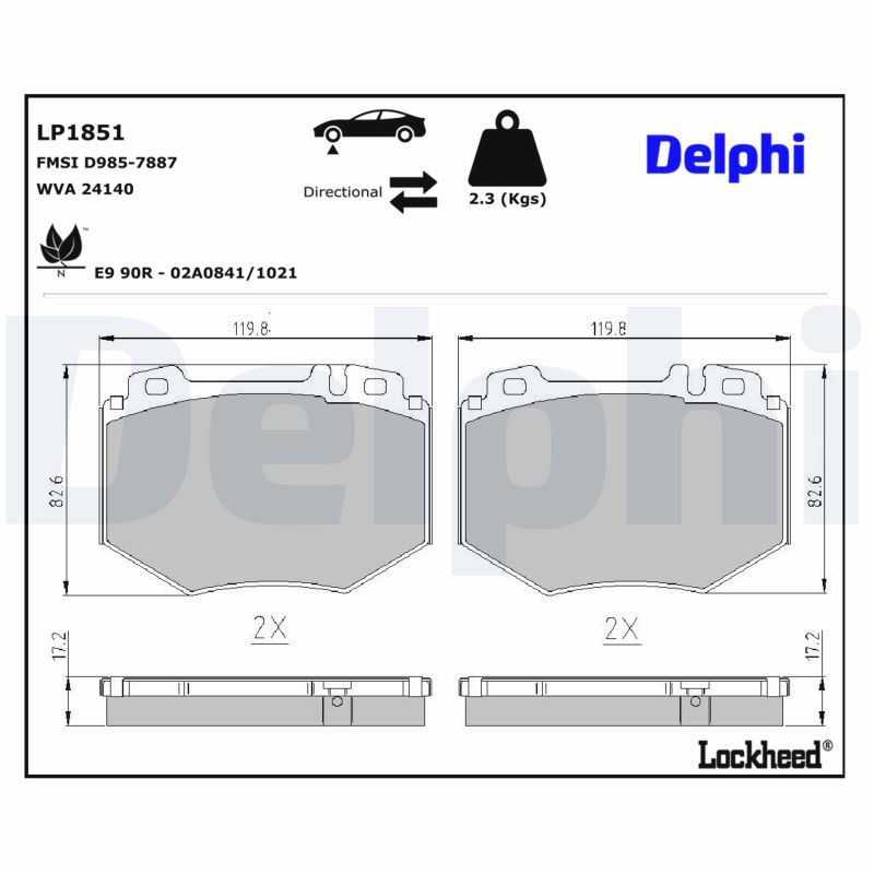 DELPHI LP1851 Brake pad set, disc brake