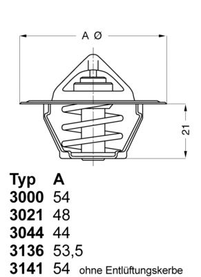 WAHLER 3136.88D50 Thermostat, coolant