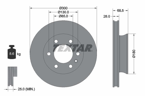 TEXTAR 92301203 Brake disc