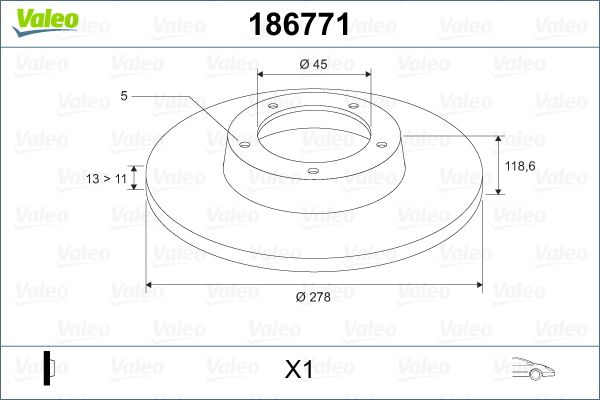 VALEO 186771 Brake disc