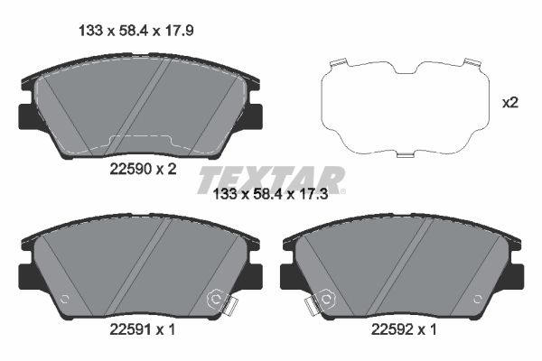 TEXTAR 2259001 Brake pad set, disc brake