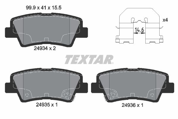 TEXTAR 2493401 Brake pad set, disc brake