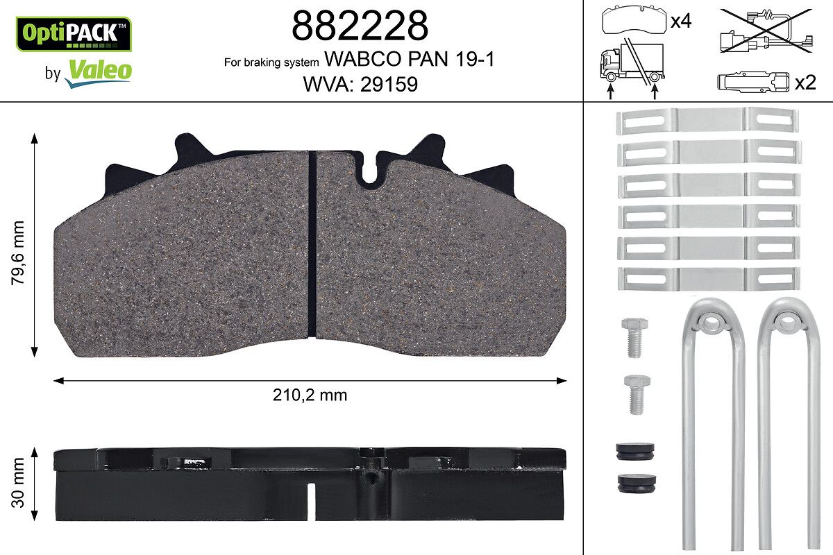 VALEO 882228 Brake pad set, disc brake