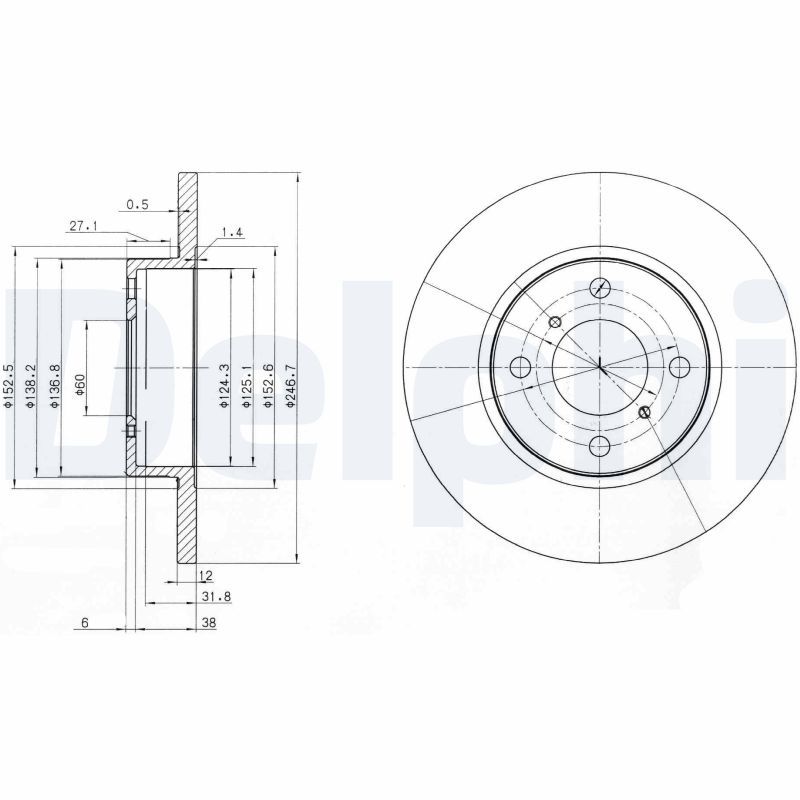 DELPHI BG3769 Brake disc