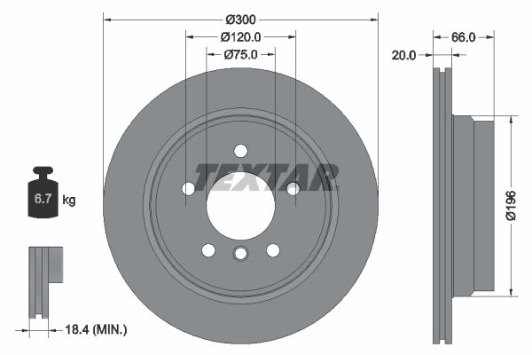 TEXTAR 92154903 Brake disc