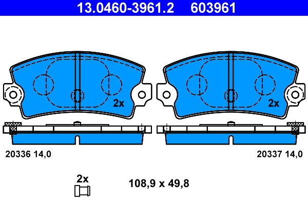 ATE 13.0460-3961.2 Brake pad set, disc brake