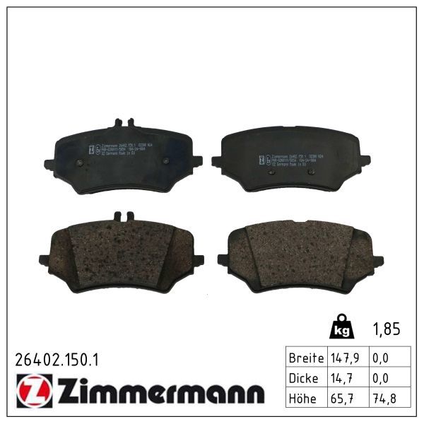 ZIMMERMANN 26402.150.1 Brake pad set, disc brake