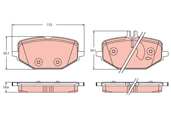 TRW GDB2372 Brake pad set, disc brake