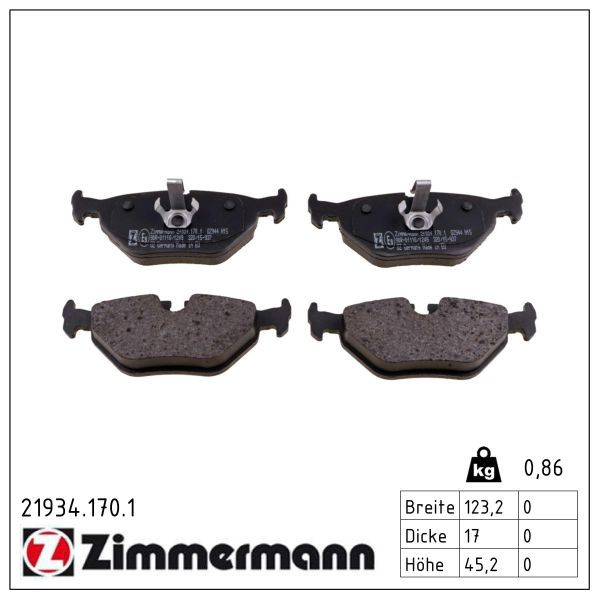 ZIMMERMANN 21934.170.1 Brake pad set, disc brake