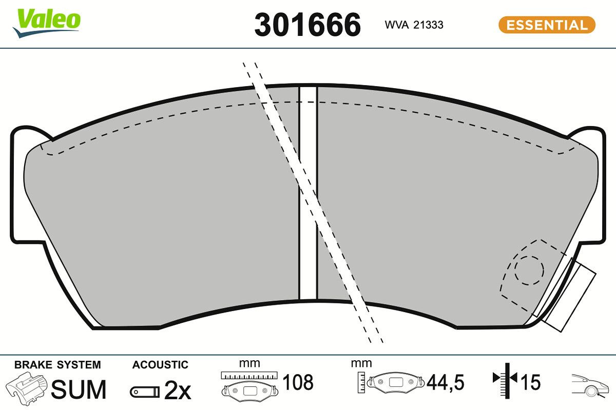 VALEO 301666 Brake pad set, disc brake