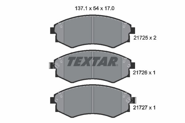 TEXTAR 2172501 Brake pad set, disc brake