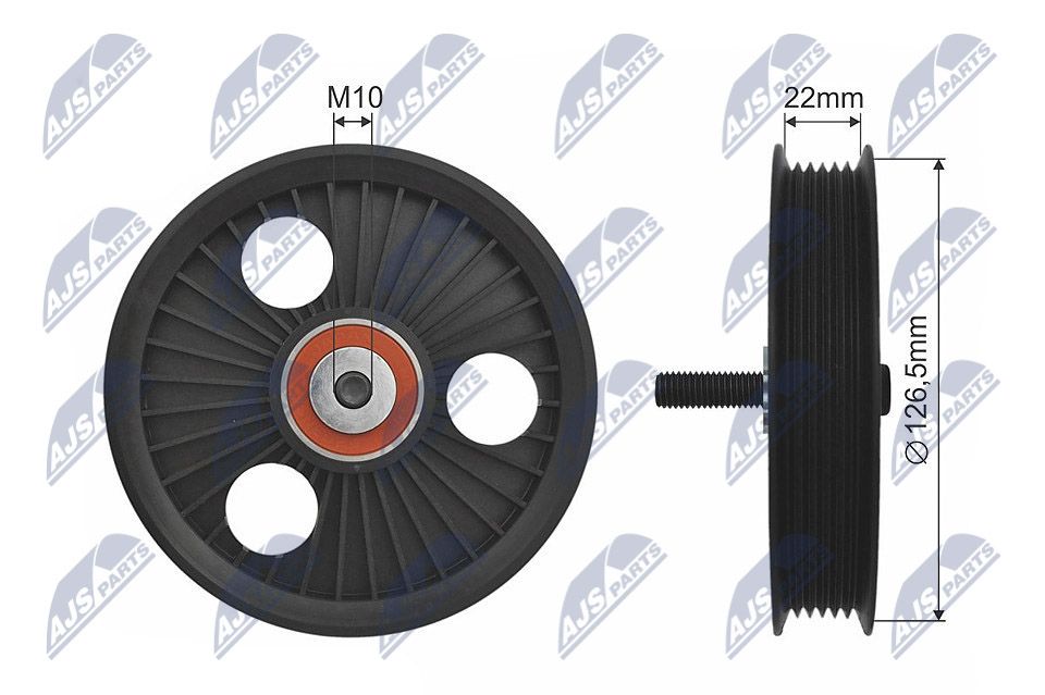 NTY RNK-RE-008 Deflection/guide pulley, v-ribbed belt