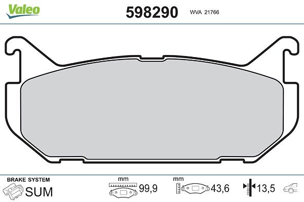 VALEO 598290 Brake pad set, disc brake