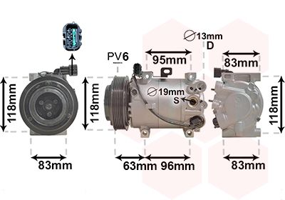 VAN WEZEL 8300K282 Compressor, air conditioning