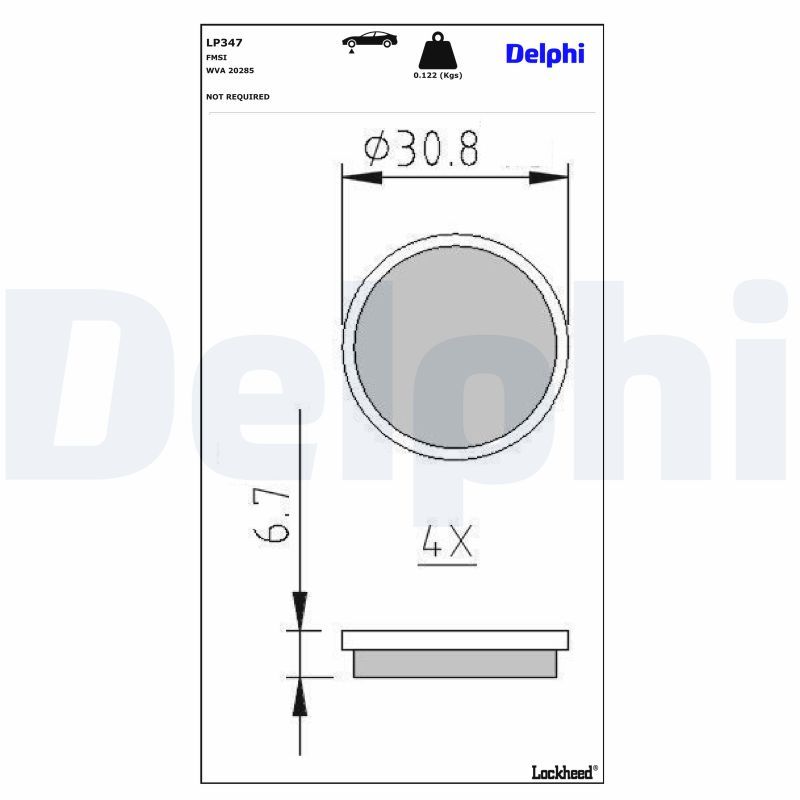 DELPHI LP347 Brake pad set, disc parking brake