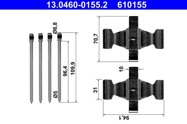 ATE 13.0460-0155.2 Accessory kit, disc brake pad