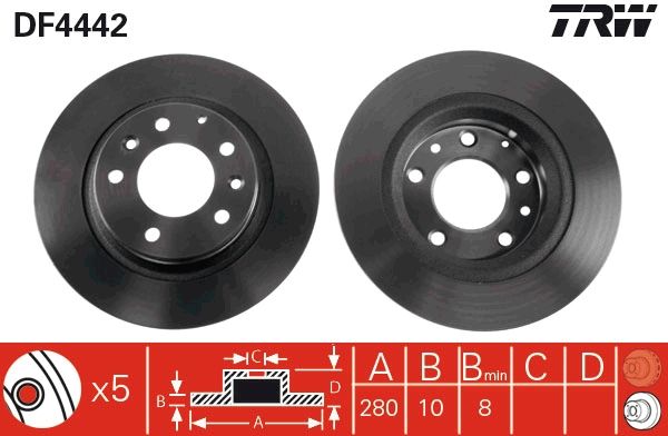 TRW DF4442 Brake disc