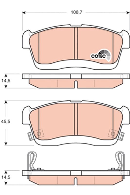TRW GDB3430 Brake pad set, disc brake