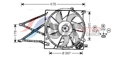 AVA CLEVER CHOICE OL7524 Fan, engine cooling