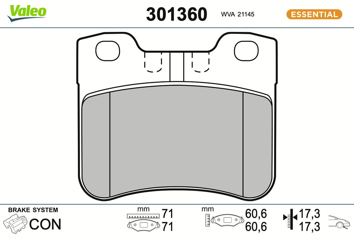 VALEO 301360 Brake pad set, disc brake