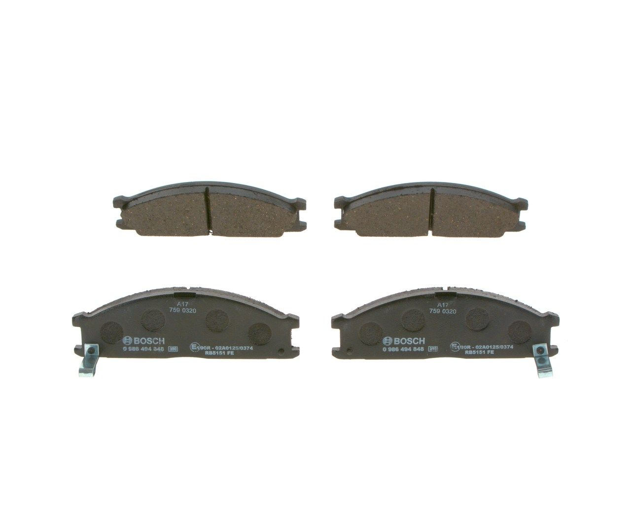 BOSCH 0 986 494 848 Brake pad set, disc brake